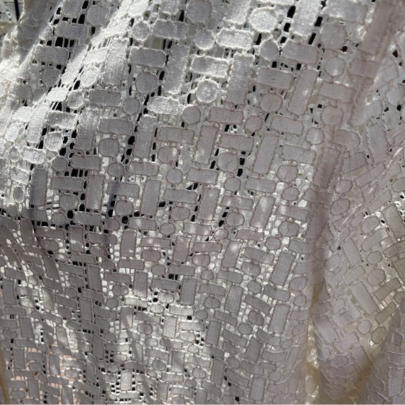 Hearts Of Palm Women's Ivory Golden Lace Blouse Sheer Size 14 - Picture 6 of 8